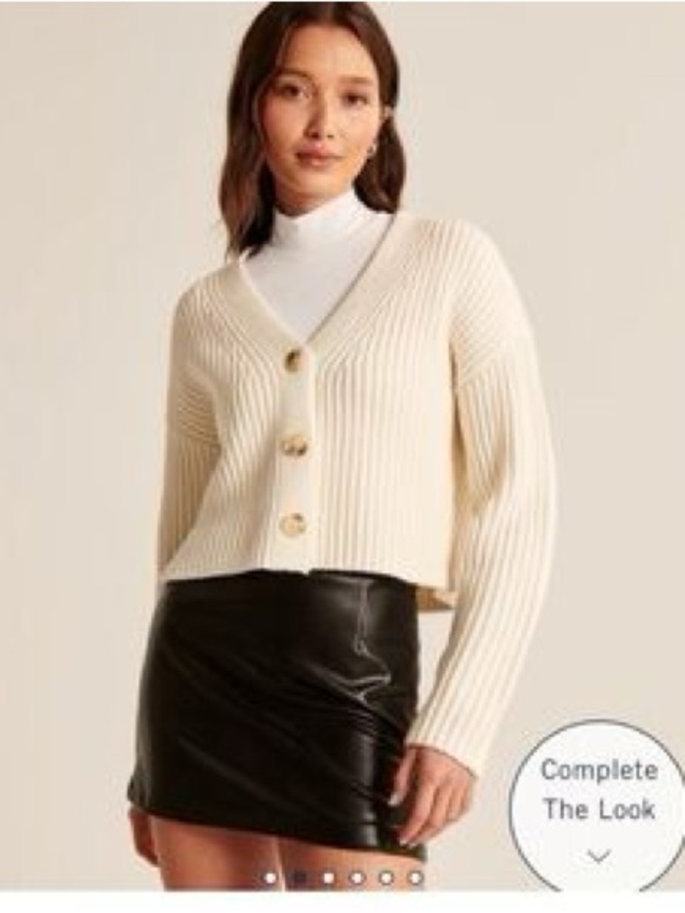 Abercrombie merino wool cardigan sweater ribbed cropped button down knit